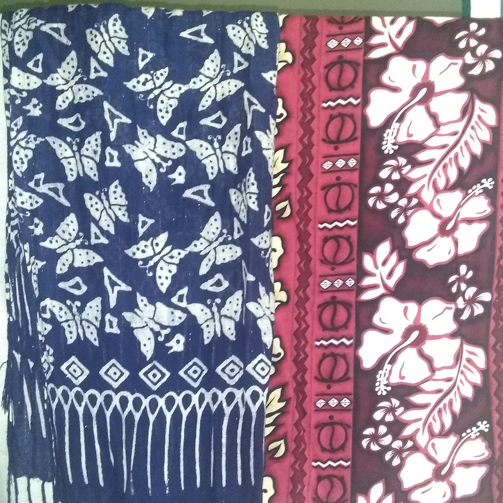 2 Sarongs, mini skirt length